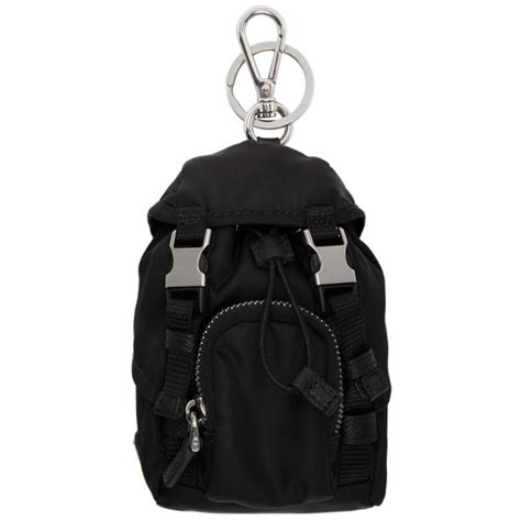 prada keychain backpack|prada leather keychain.